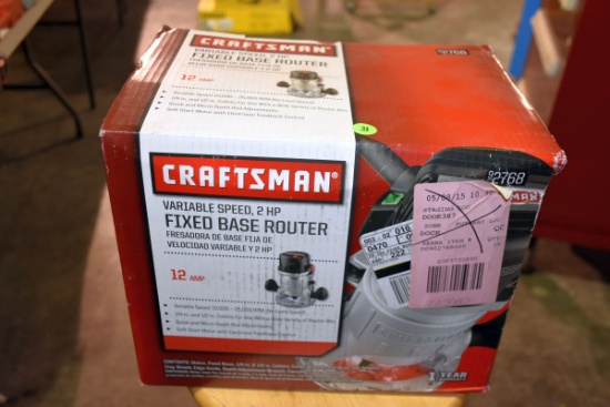 Craftsman Fixed Base Router, 2HP, New In Box