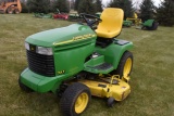 John Deere 345 Gas Lawnmower, 54'' Deck, Hydro, Hydraulic Deck Lift, Power Steering, New Engine 36 H