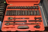 Neiko 34 Piece, Deep And Shallow Well, SAE, Socket Set With Extensions And Breaker Bar, In Hardcase