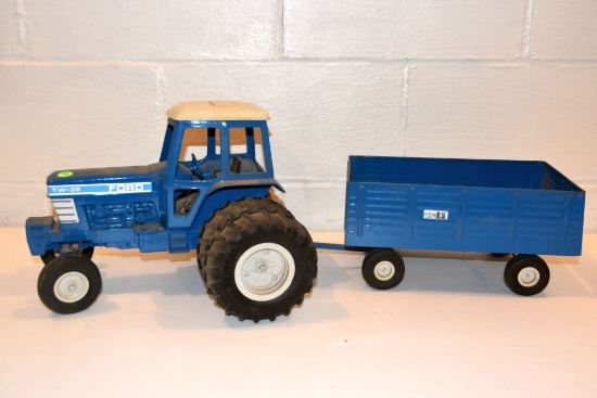 Ertl Ford 2W-35 Tractor, With The Big Blue Wagon, 1/16th Scale