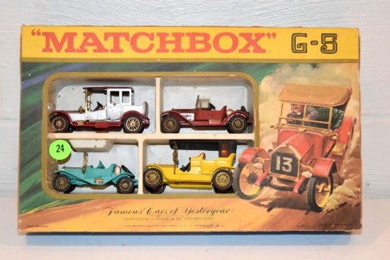 Matchbox G-5 Famous Cars Of Yesteryear, With Box, 4 Cars Total