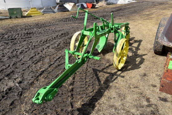 John Deere 2 Bottom Plow, On Steel Wheels, Restored
