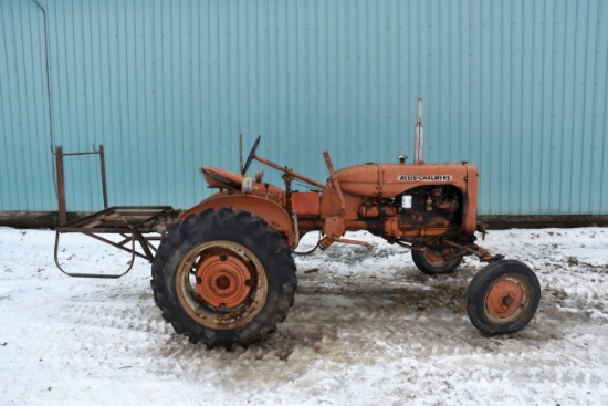 Allis Chalmers CA Tractor, Wide Front, Good Tires, Wheel Weights, 11.2x24 Rubber, PTO, Non Running,