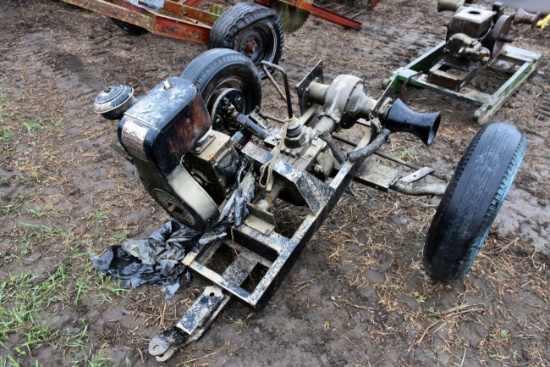 Sanning Winch, 4 Speed Transmission, Wisconsin Gas Motor Power Unit, Motor Stuck