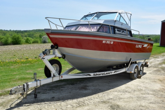 1992 Lund Genmar 2150, 20’6”, Hard Top, Sport Cabin, With Volvo 431, V6 IO, With Shorelander Tandem