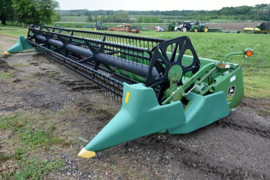 John Deere 930F Bean Heads 30’, 3” Cut, Rock Guard, Poly Has Full Finger Auger, Dual PTO, SN: F66648