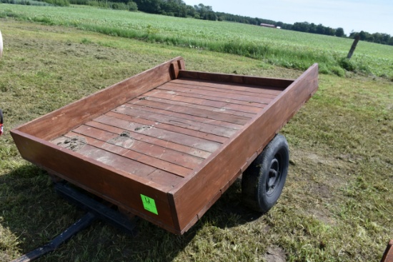 Single Axle Utility Trailer 70” X 87”, Wood Floor & Sides