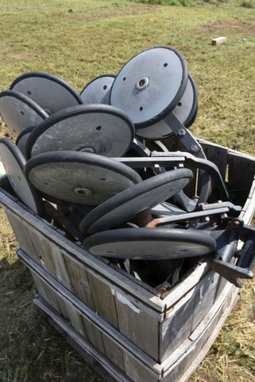 Pallet Of V-Closing Wheels & Mounting Brackets