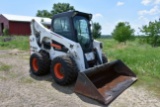 2012 Bobcat A770 All Wheel Steer Skid Loader, 1310 Actual Hours, Hand Controls, Cab, Heat, AC, Power