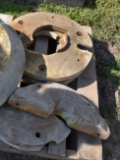 (2) John Deere Rear Wheel Weights For 20 Series And (2) Smaller Wheel Weights