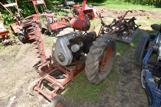 Standard Twin Walk Behind Tractor, Sickle Mower Attatchment, Culivator And Disk, SN: 406C8377