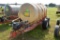 1000 Gallon Poly Tank on Running Gear with  Honda 6.5 hp Transfer Pump