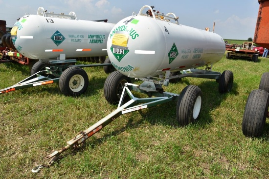 1000 Gallon Anhydrous Tank With Anhydrous  Running Gear