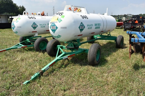 1000 Gallon Anhydrous Tank With Anhydrous  Running Gear