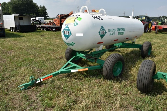 1000 Gallon Anhydrous Tank With Anhydrous  Running Gear