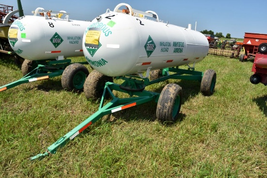 1000 Gallon Anhydrous Tank With Anhydrous  Running Gear