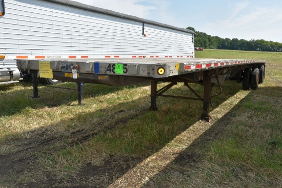 1998 Utility Flat Deck Semi Trailer, Spread  Axle, 48'x102", Aluminum/Wood Deck, 22.5  Rubber, Air R