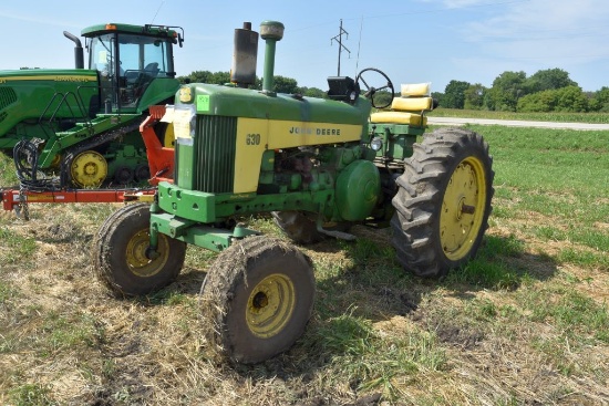John Deere 630 Gas Tractor, Wide Front, Front  Slab Weight, 3pt., Quick Hitch, Single  Hydraulic, 54
