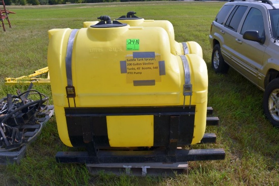 Saddle Tank Sprayer, 200 Gallon Slimline  Tanks, 45' Booms, 540 PTO Pump
