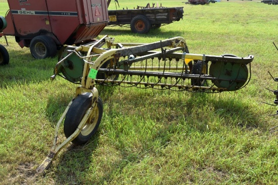 John Deere 640 Hay Rake, Front Dolly Wheel,  SN 028044E, Missing PTO Drive Shaft