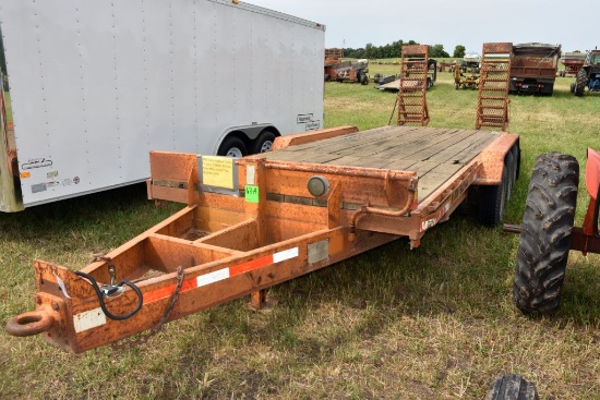 2002 Econo Flatbed Trailer, 19' Long, 7'  Wide, Tri-Axle, Pintle Hitch, Good Tires,  18,000lbs GVW