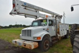 1994 IH 4900 Bucket Truck, Single Axle, DT466  Engine, Fiberglass Utility Body, 251,279  Miles, 13,2