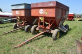 EZ Flow Model 220 Gravity Wagon With Tip Tops  And EZ Trail 872 8 Ton Running Gear