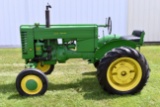 John Deere M Tractor, Wheel Weights, SN: 16857, Electric Start, Wide Front, Good Tin, Runs Good
