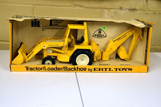 Ertl International Tractor Loader Backhoe, Blueprint Replica, 1/16th Scale, With Box