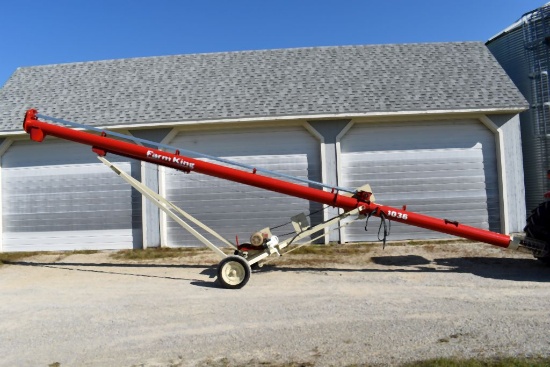 Farm King 1036 Grain Auger With 10hp Single Phase Electric Motor, Like New, SN: 210565910