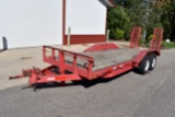2003 S&S Flat Bed Tandem Axle Trailer 18’ Bed, 2’ Beaver Tail, 2 5/16” Ball Hitch, 16