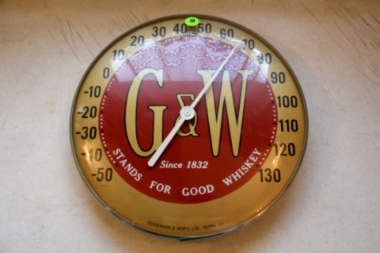 G&W Good Whiskey Thermometer, Made By Gooderham And Worts