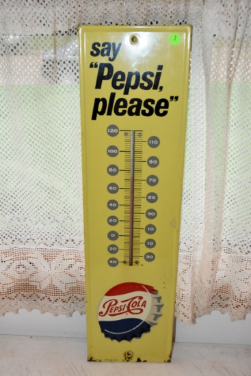 Pepsi Cola Thermometer, 27''x7''
