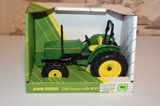 Ertl John Deere 5200 Tractor with ROPS, 1/16th Scale, With Box