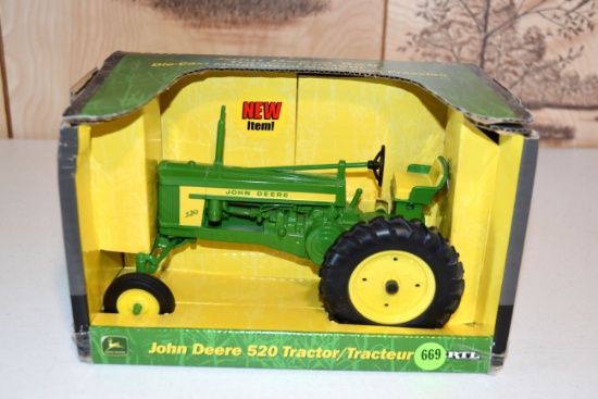 Ertl John Deere 520 Tractor, 1/16th Scale, With Box