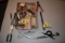 Wire Strippers, Assortment Of Pliers, Measuring Tools, Tape Measure, Crescent Wrench