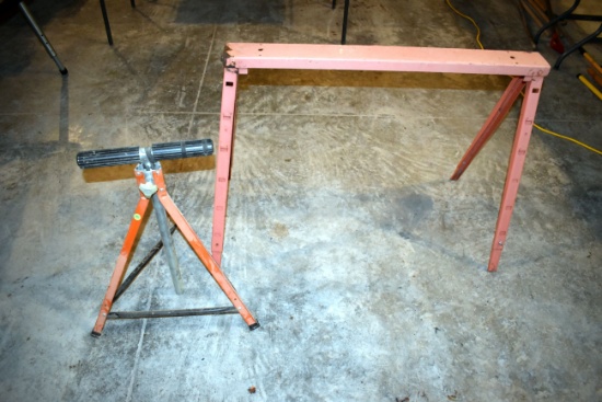 Roller Stand And Metal Folding Sawhorse, Pick Up Only