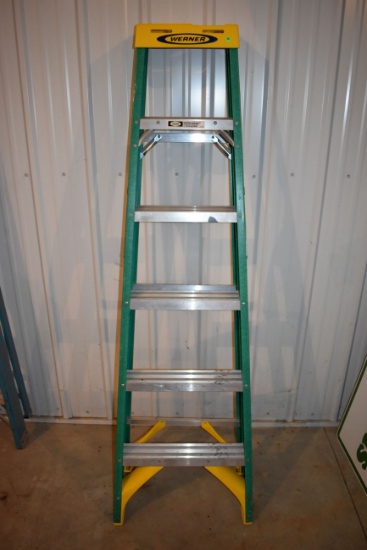 Werner 6' Fiberglass Step Ladder, Pick Up Only
