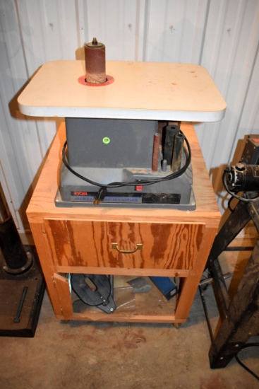 Ryobi Oscillating Spindle Sander, Sells With Shop Built Wood Cabinet, Works, Pick Up Only