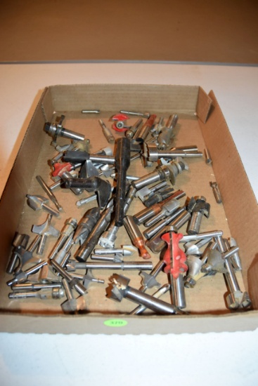 Assortment Of New And Used Router And Shaping Bits