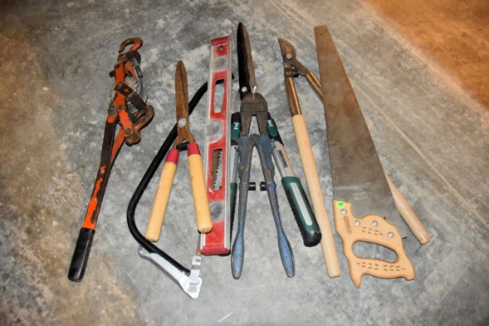 Pruners, 3' Level, Cumalong, Bolt Cutter, 2 Saws