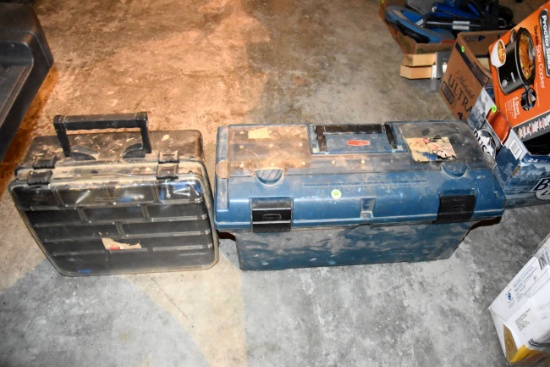2 Plastic Toolboxes, Small Amount Of Misc Hardware