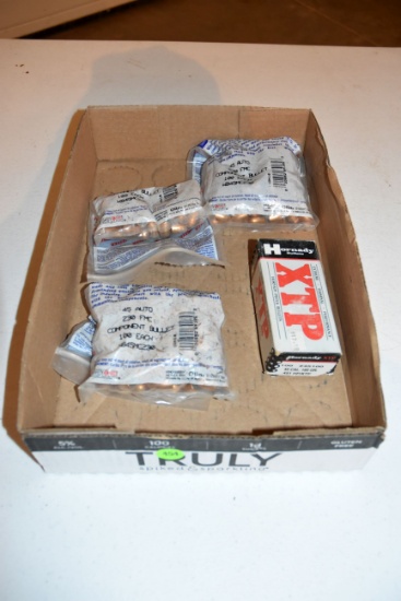 3 Open Bags Of 45 Cal Bullet Tips, 1 Open Box Of 45 Cal Bullet Tips