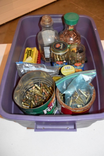 Large Assortment Of Brass Casings, And Bullet Tips