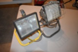 (2) Halogen Shop Lights, Black One Works, Yellow One Needs New Bulb