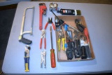 Hack Saw, Knipex Pliers, 14'' Pipe Wrench, Vise Grips, Assortment Of Pliers, Wire Stripper, 9'' Pry