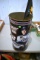Metal Rusty Wallace Garbage Can & Flag