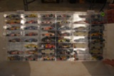 (45) 1/64th Scale Nascar Cars In Display Case