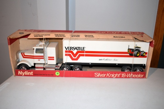 Nylint Silver Knight 18 Wheeler, Versitile Tractor And Trailer, 1985 Collectors Series, With Box