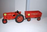 Product Miniture Plastic Farmall Tractor, McCormick Deering Wagon